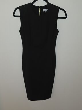 Calvin Klein Black Sleeveless Midi Sheath Dress